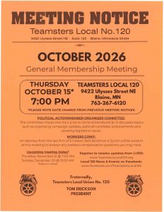October 2026 General Membership Meeting